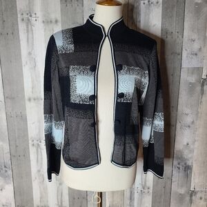 Ming Wang Small Open Front Long Sleeve Cardigan